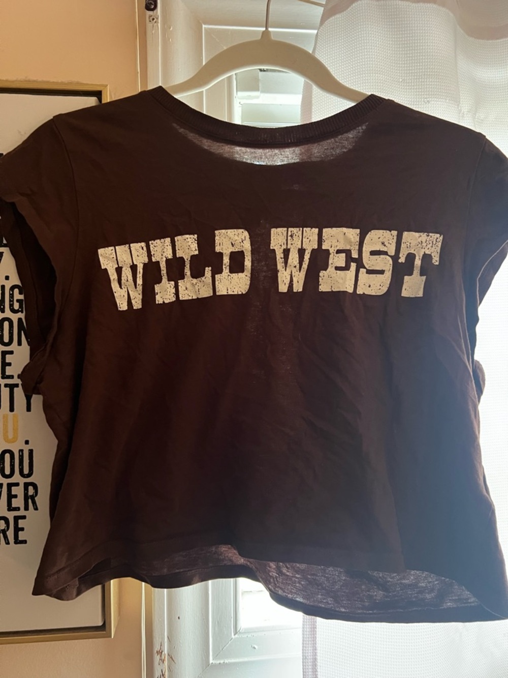H&M Brown 'WILD WEST' Graphic Crop Top